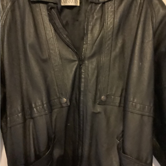Mens leather bomber jacket - Picture 3 of 6